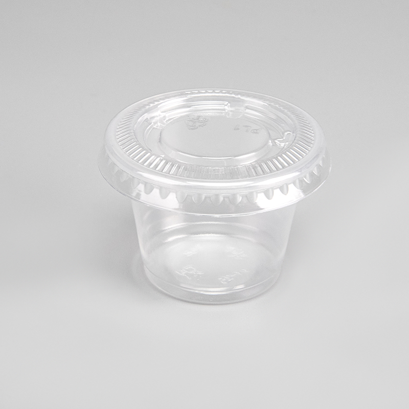 Tasse à sauce en plastique PP transparent ou noir de 0,5 oz