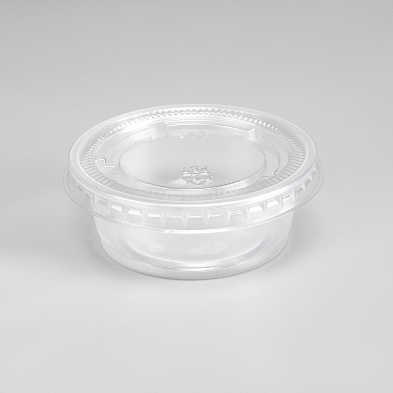 Tasse à sauce en plastique PP transparent ou noir de 1,5 oz